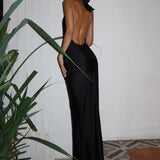 Robe dos nu de soirée noir plongeant