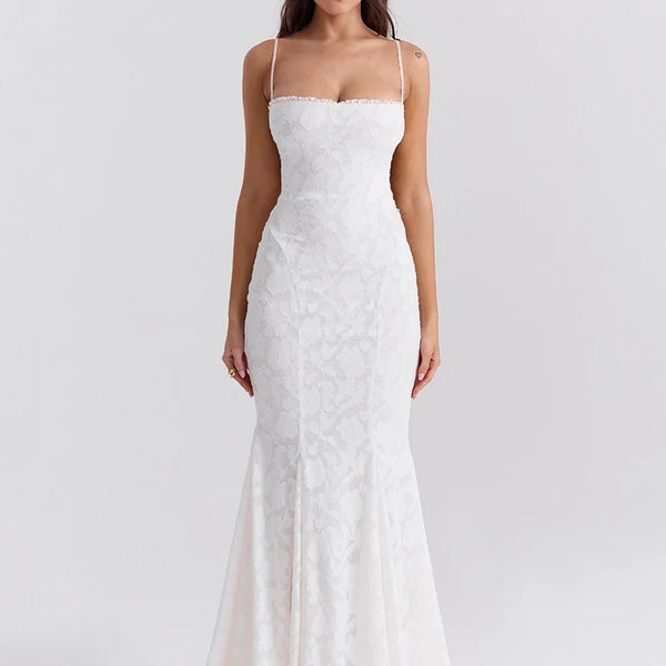 Robe longue fine bretelle dos nu