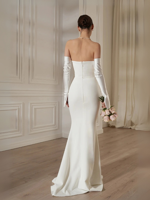 Robe manche longue dos nu blanche