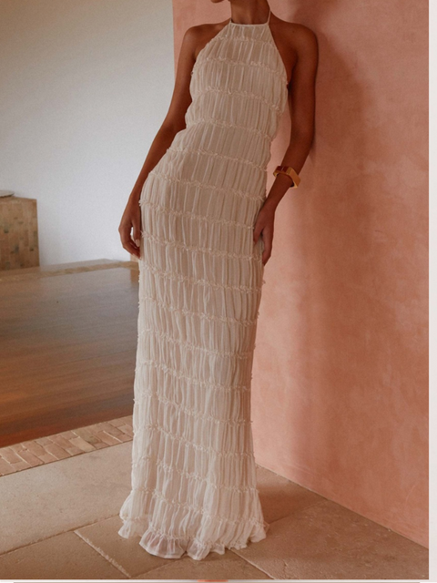 Robe mousseline dos nu