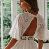 Robe broderie anglaise dos nu bohème