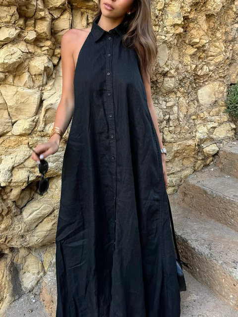 Robe d'été longue fluide dos nu