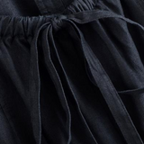 Robe d'été longue fluide dos nu bleu marine 1