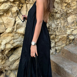 Robe d'été longue fluide dos nu plongeant