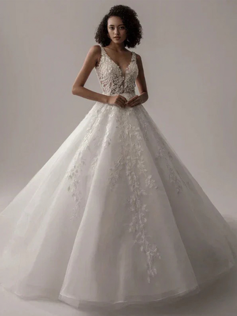 Robe de mariée dos nu princesse blanche