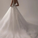 Robe de mariée dos nu princesse longue