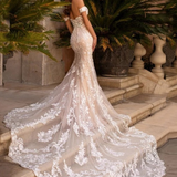 Robe de mariée dos nu sirène longue