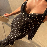 Robe de soirée longue noire dos nu décolleté