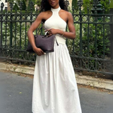 Robe dos nu écru midi 1