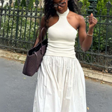 Robe dos nu écru midi blanche 1