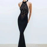 Robe dos nu dentelle longue