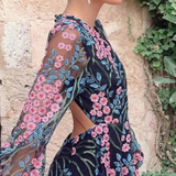 Robe dos nu fleurie plongeant 1