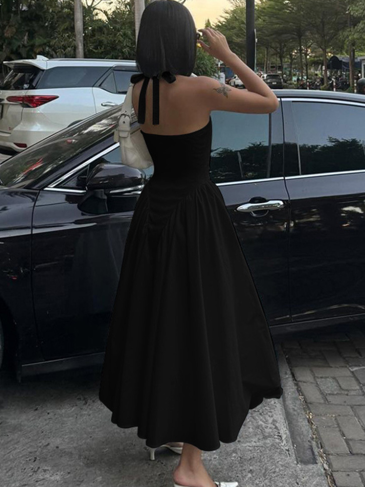 Robe dos nu été noir