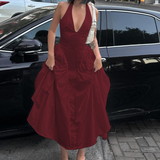 Robe dos nu été rouge