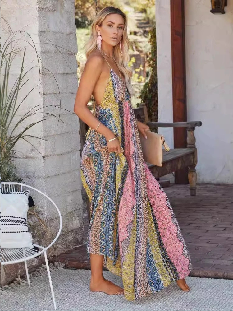 Robe dos nu évasée style bohème