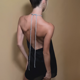 Robe droite dos nu plongeant courte
