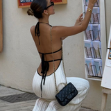 Robe longue col v dos nu plongeant 1