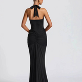 Robe longue décolleté dos nu noir
