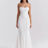 Robe longue fine bretelle dos nu