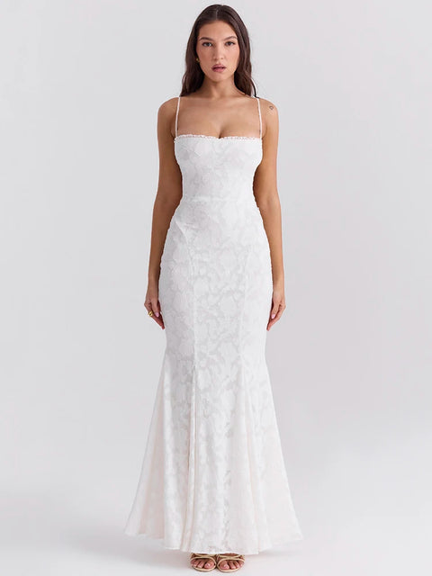 Robe longue fine bretelle dos nu