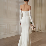 Robe manche longue dos nu blanche