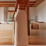 Robe mousseline dos nu plongeant