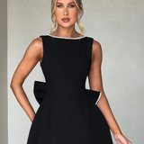 Robe trapèze dos nu noir