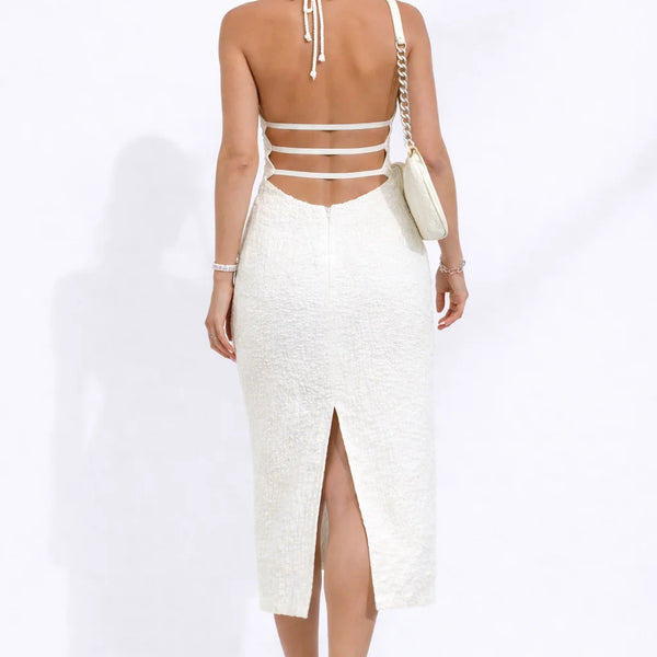 Robe blanche moulante dos nu Blanc / S