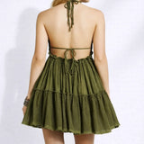 Robe bohème dos nu Vert / S