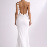 Robe bretelle dos nu satinée Blanc / S
