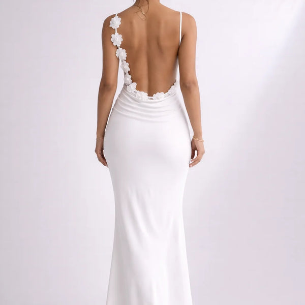 Robe bretelle dos nu satinée Blanc / S