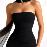 Robe cocktail longue dos nu