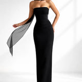 Robe cocktail longue dos nu
