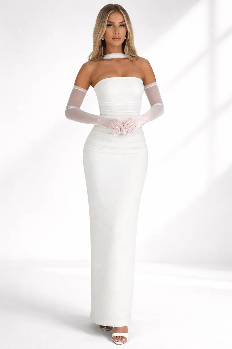 Robe cocktail longue dos nu
