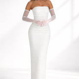 Robe cocktail longue dos nu