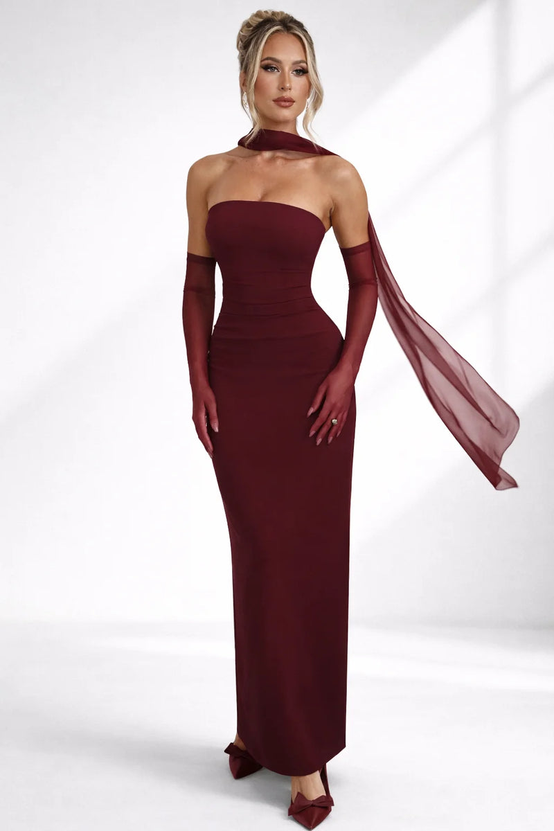 Robe cocktail longue dos nu