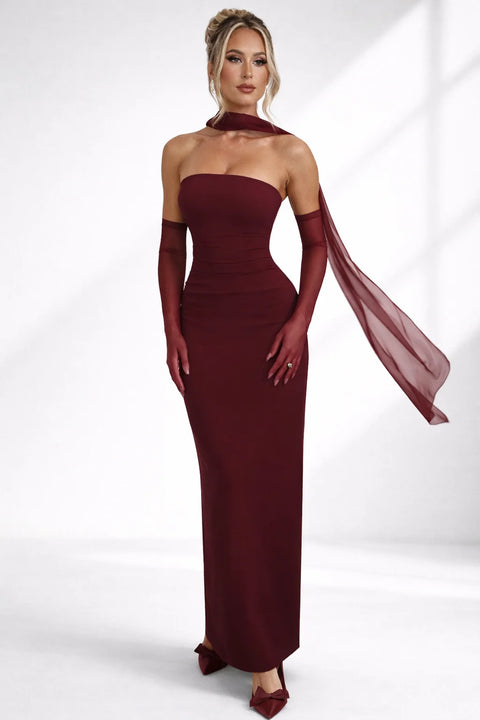 Robe cocktail longue dos nu