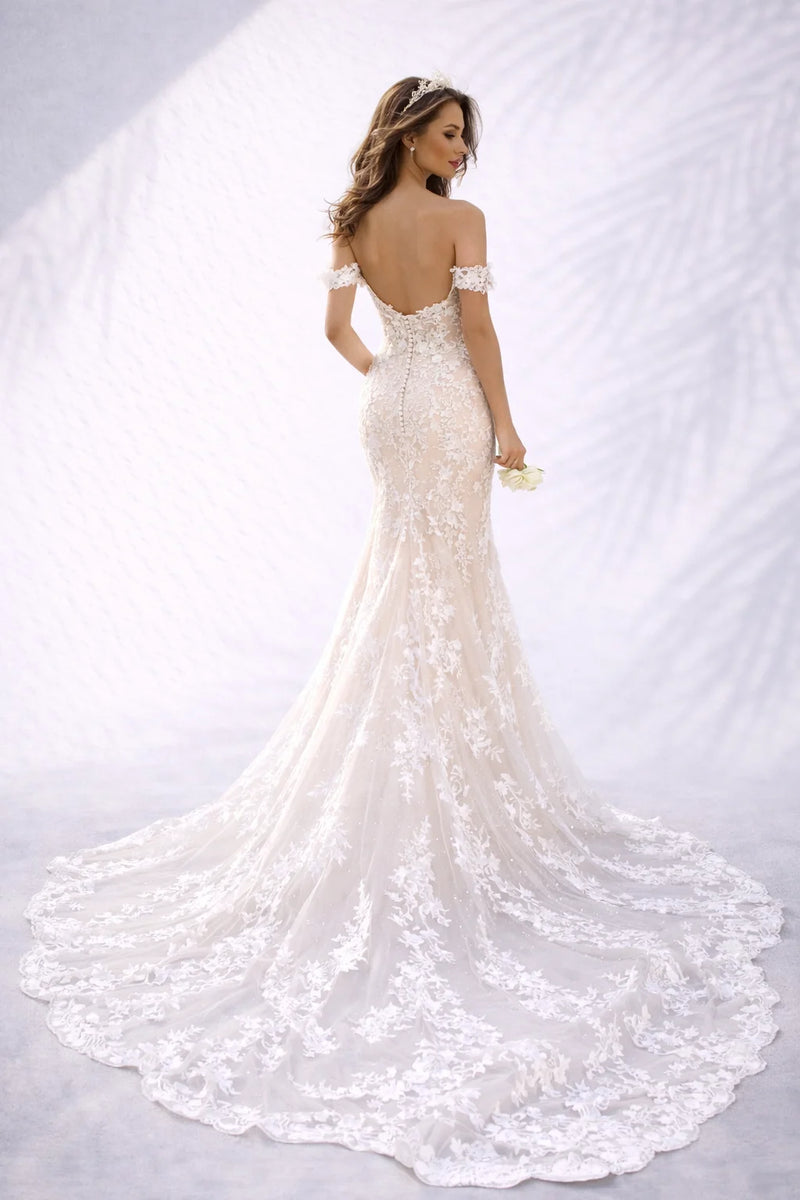 Robe de mariée dos nu sirène Blanc / 32