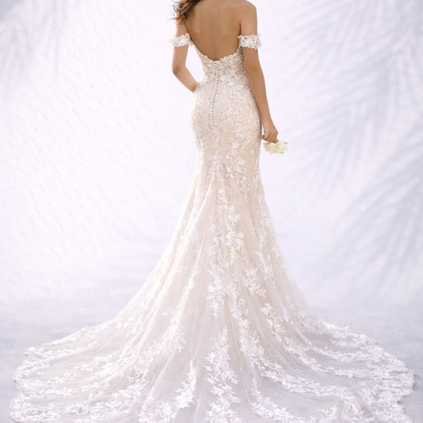 Robe de mariée dos nu sirène Blanc / 32