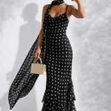 Robe de soirée longue noire dos nu