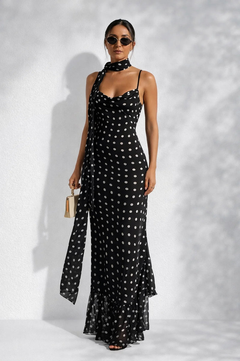 Robe de soirée longue noire dos nu