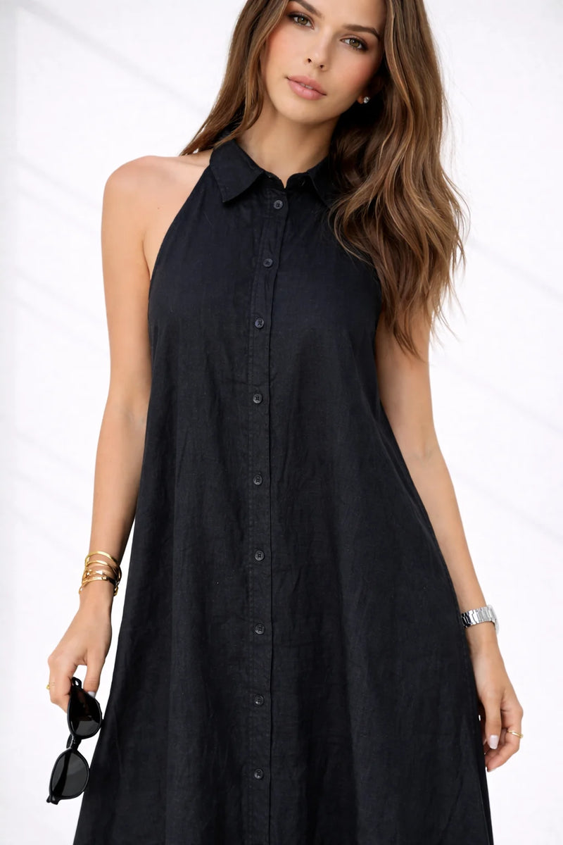 Robe d’été longue fluide dos nu