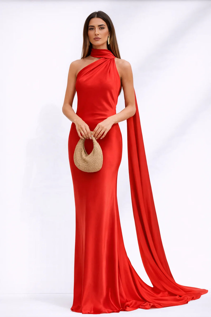 Robe dos nu asymétrique
