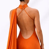 Robe dos nu asymétrique Orange / S