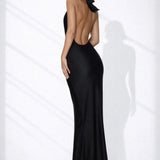 Robe dos nu de soirée longue Noir / S