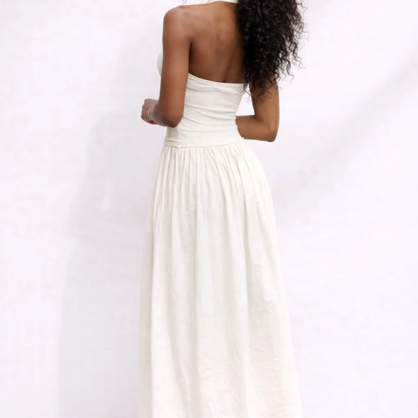 Robe dos nu écru midi Ivoire / XS