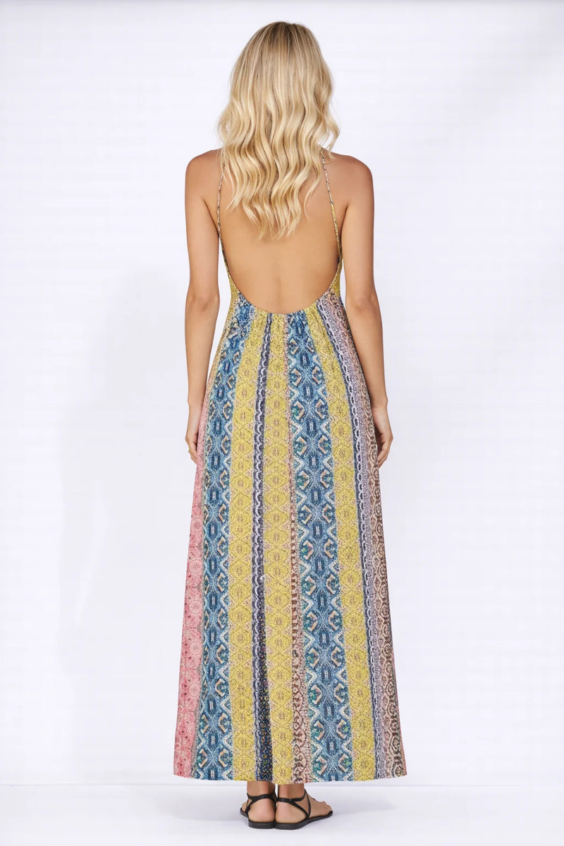 Robe dos nu évasée Multicolore / S