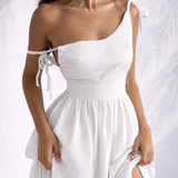 Robe dos nu lin midi