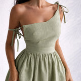Robe dos nu lin midi