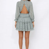Robe dos nu manches longues Vert / S